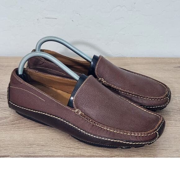 Cole Haan Men's Size 8 Brown Leather Dress Shoes Square Toe Slip On Shoes C05635 - Picture 1 of 10